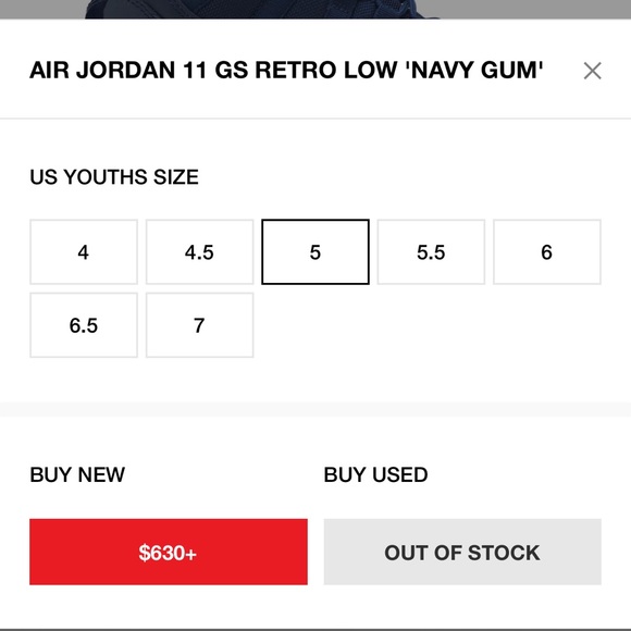 Air Jordan 11 Retro Low BG, 5Y (US woman’s 6.5) “Navy Gum” DS - Picture 11 of 13